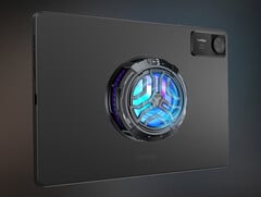 O cooler móvel Legion custa cerca de US$ 28 na China. Na foto: o acessório conectado a um tablet para jogos. (Fonte da imagem: Lenovo)