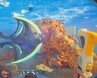Uma captura de tela de uma versão modificada do Subnautica 2 com criaturas que podem ser mortas
