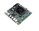 A placa-mãe MIX-PT LWV1 Mini ITX da Aaeon se parece com uma típica placa-mãe SFF compacta com ventilador integrado.