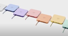 Um Mac Mini colorido (2022) renderizado. (Fonte: ZONEofTECH) 