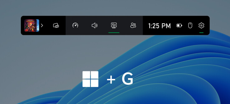 A nova barra de controle também pode ser acionada pressionando Win + G. (Fonte de imagem: Microsoft)