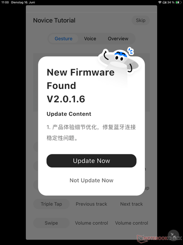 Logo após a conexão, é realizada uma atualização de firmware de maneira simples.