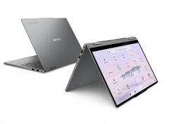 O Lenovo Chromebook Plus 2 em 1 apresenta uma tela IPS de 14 polegadas com suporte a toque. (Fonte da imagem: Lenovo)
