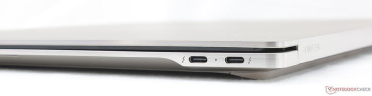 À direita: 2 portas USB-C Thunderbolt 4 com DisplayPort 2.1 + Power Delivery 3.1