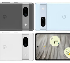 O Pixel 7a em suas três alegadas cores de lançamento. (Fonte de imagem: @OnLeaks &amp;amp; MySmartPrice)