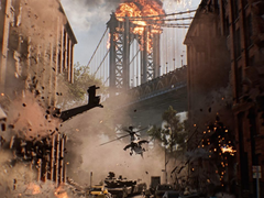Uma captura de tela do trailer de Battlefield 6 mostrando a ponte de Manhattan no Brooklyn (fonte da imagem: SteamDB)