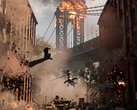 Uma captura de tela do trailer de Battlefield 6 mostrando a ponte de Manhattan no Brooklyn (fonte da imagem: SteamDB)