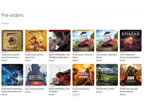 Rankings de pré-venda da PlayStation Store (Fonte da imagem: captura de tela, PlayStation Store)