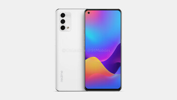 A última edição do Realme Master Edition está prevista para vir em preto, cinza ou branco. (Fonte: OnLeaks x 91Mobiles)