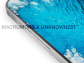 Uma renderização do iPhone 15 Pro com botões de hardware convencionais. (Fonte de imagem: MacRumors &amp; @URedditor)