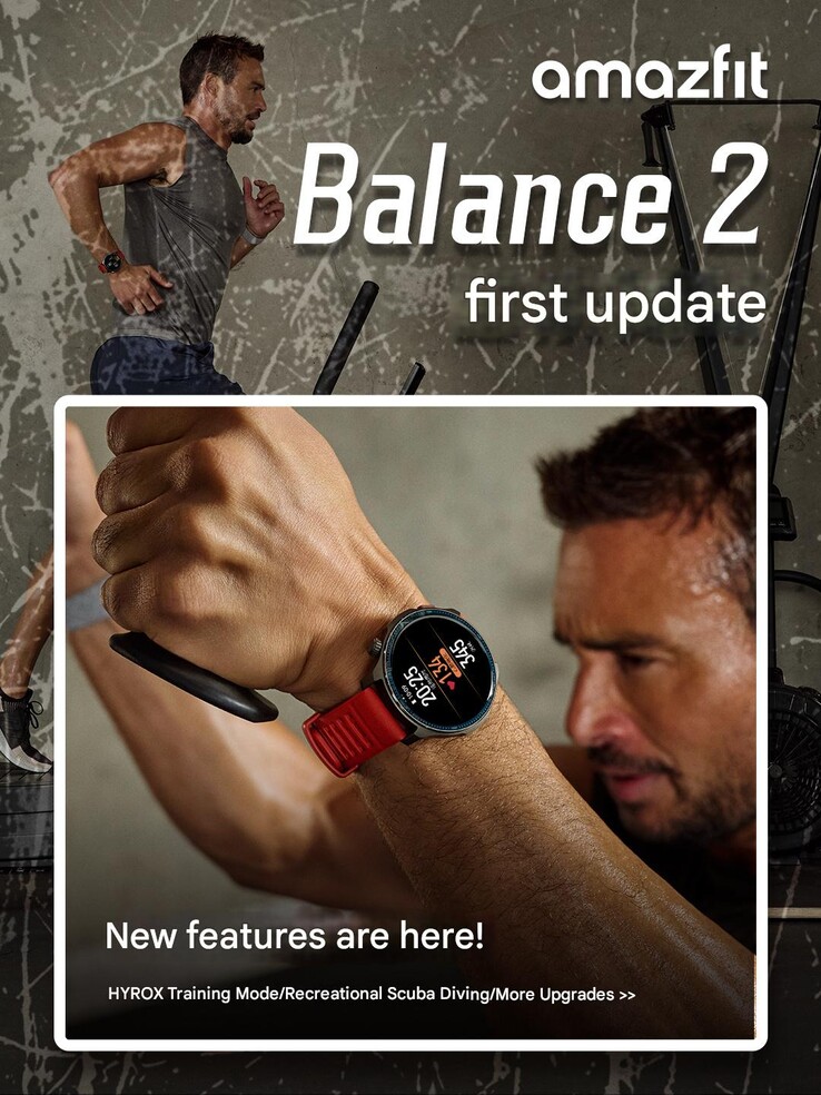 As notas de lançamento da atualização do smartwatch Amazfit Balance 2. (Fonte da imagem: Amazfit via Weibo, tradução automática)