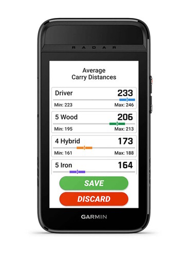 As distâncias de braçadas podem ser armazenadas para diferentes tacos