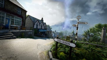 Uma imagem que mostra uma cidade em Atomfall.