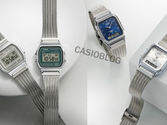Da esquerda para a direita, o Casio A158WEM-3, A158WEM-7, AQ-230EM-2A e AQ-230EM-7A. (Fonte da imagem: Casioblog)