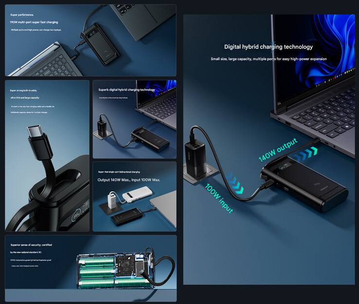 Principais destaques do power bank (Fonte da imagem: Lenovo - tradução automática)