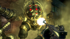 Uma captura de tela do Bioshock Remastered mostrando um jogador lutando contra um Big Daddy (fonte da imagem: SteamDB)