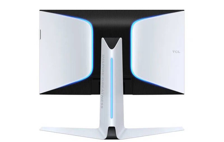 O monitor para jogos 4K de 27 polegadas tem iluminação embutida e um suporte bem grande (Fonte da imagem: TCL)