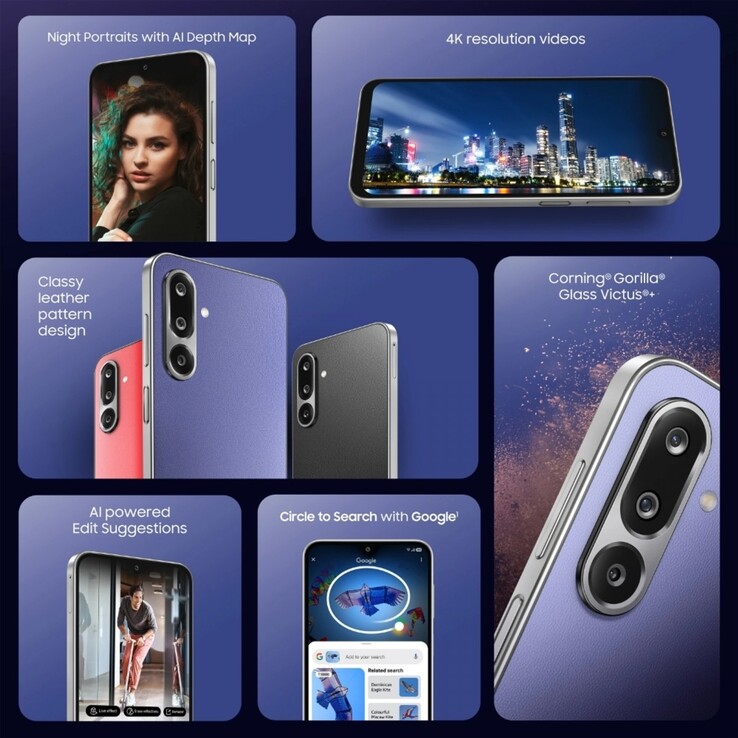 Principais recursos do Samsung Galaxy F36 5G (Fonte da imagem: Samsung)