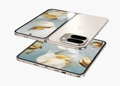 Diz-se que o Google Pixel 10 Pro Fold tem uma dobradiça mais fina. (Fonte da imagem: @OnLeaks / Android Headlines)