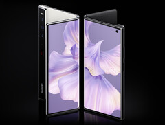 O Huawei Mate Xs 2 vem em acabamento preto e branco. (Fonte da imagem: Huawei)