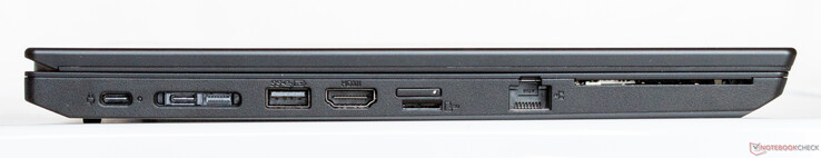 USB-C 3.1 Gen 2 com fornecimento de energia, porta de acoplamento (USB-C 3.1, LAN), USB-A 3.0, HDMI 2.0, slot microSD e SIM, Ethernet, leitor de cartão inteligente