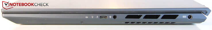 Certo: USB-C (com Thunderbolt 3 e função de carga), conector de áudio, fonte de alimentação