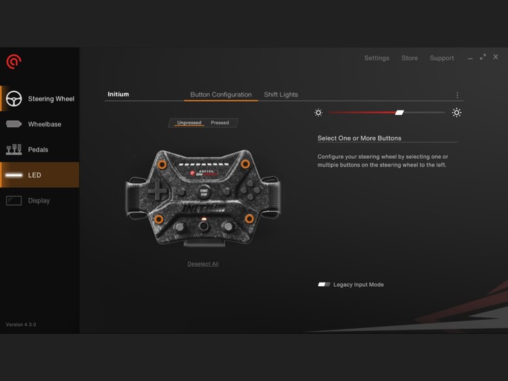 Software para PC RaceHub com várias configurações personalizáveis.
