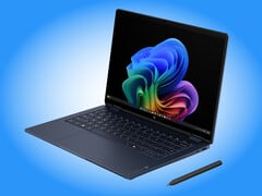 O novo OmniBook X Flip 14 pode ser configurado em Atmospheric Blue, independentemente da escolha do processador.