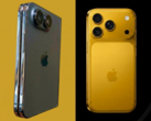 Modelo de design do iPhone Ultra que vazou (esquerda) ao lado do iPhone 17 Pro (direita) - editado.