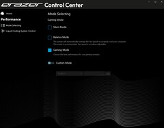 Centro de controle da Erazer