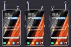 Smartphone Xiaomi com fone de ouvido sem fio integrado. (Fonte de imagem: LetsGoDigital)