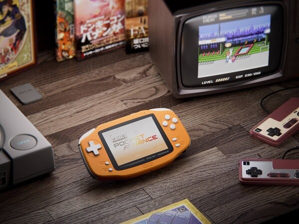 O Ayaneo Konkr Pocket Advance na cor laranja.