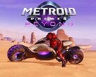 Metroid Prime 4: Beyond banner mostrando Samus Aran em uma bicicleta (Fonte da imagem: Nintendo of America YouTube com edições)