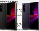 O Sony Xperia 1 III foi lançado nas cores preto fosco e roxo fosco. (Fonte da imagem: Sony/Geekbench/Reddit - editado)