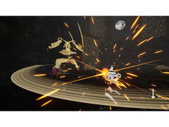 Uma captura de tela do jogo Metro Gravity, mostrando o combate baseado em ritmo. (Fonte da imagem: Steam)