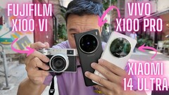 O senhor Ben's Gadget Reviews mostra imagens comparativas de uma Fujifilm X100VI com a Vivo X100 Pro e os smartphones com câmera principal Xiaomi 14 Ultra.