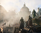 Um pôster promocional do modo multijogador PvE cooperativo do AC Unity