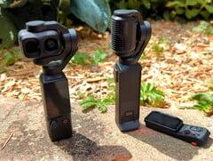 DJI Osmo Pocket 4P ao lado da Insta360 Luna Ultra