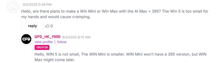 O teaser do GPD sobre o Win Max 395 (Fonte da imagem: Indiegogo)