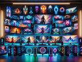 Coleção de monitores de jogos (Fonte: imagem gerada por DALL-E 3)