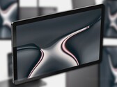 Os renderizadores Realme Pad mostram um tablet genérico Android com alguns destaques coloridos na parte de trás. (Fonte da imagem: @OnLeaks/91mobiles - edited)