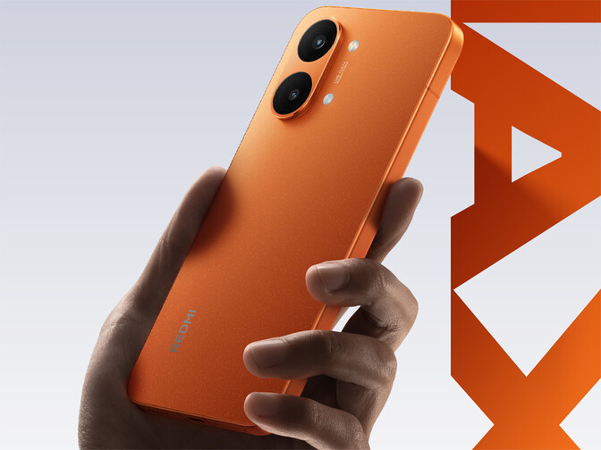 O Redmi Turbo 5 Max recebe um acabamento laranja parecido com o do
