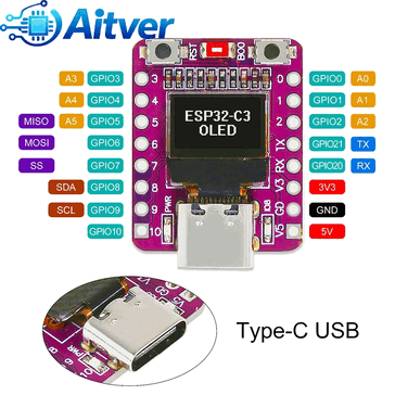 Pinagem da placa de desenvolvimento Tiny ESP32-C3