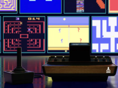 Uma imagem do console Atari 2600 e do joystick CX40 em ação (fonte da imagem: Atari)