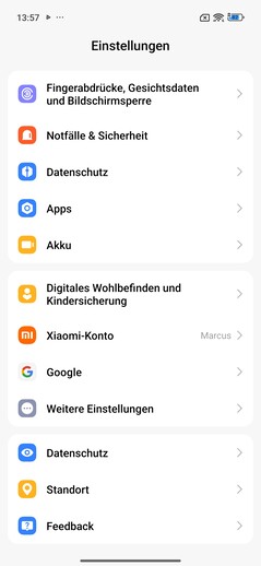 Redmi Note 15 Pro+ 5G: Página de configurações