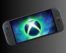 O logotipo do Xbox é mostrado em um console Switch 2 (Fonte da imagem: Nintendo of America, Microsoft Xbox Gaming com edições)