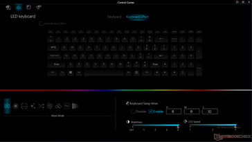 Efeitos de iluminação RGB para cada tecla do teclado