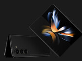 Pouco parece separar o design do Galaxy Z Fold4 de seu sucessor, na foto. (Fonte da imagem: @OnLeaks &amp; SmartPrix)