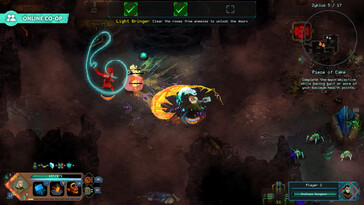 Uma imagem mostrando uma batalha em Children of Morta.