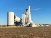 Turbina desmoronada no parque eólico Frontier II, em Oklahoma. (Fonte da imagem: Corpo de Bombeiros de Kildare)